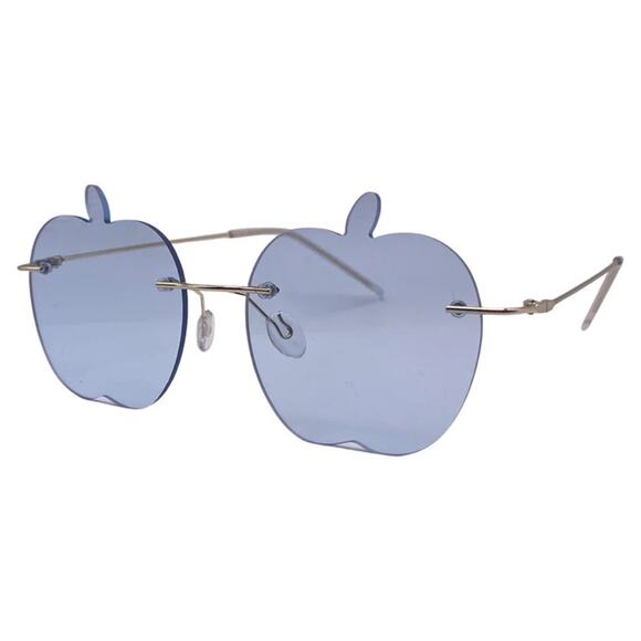 6169 | Blue Rimless Apple Novelty Sunglasses - Picture 3 of 5